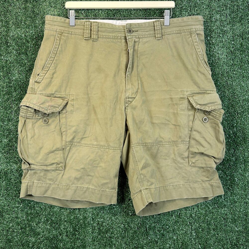 Polo Ralph Lauren Men's Cargo Shorts 40T Tall Green Flat Front Cotton Pockets